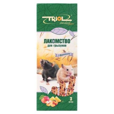 Лакомство для грызунов Triol с фруктами, 3 шт, 115