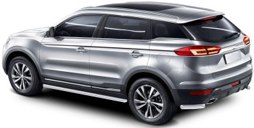 Защита заднего бампера d57 уголки Rival для Geely Atlas 2018-н.в., 2 части, R.1904.005