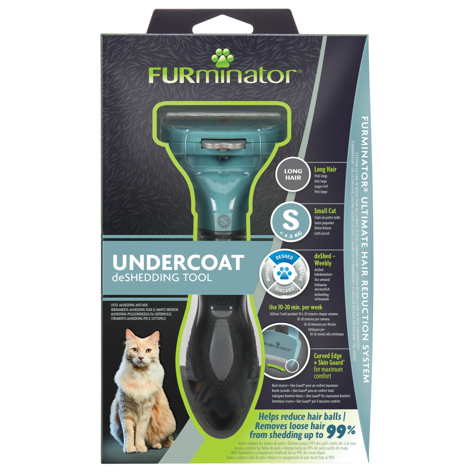 FURminator фурминатор S для маленьких кошек c длинной шерстью (201 г)