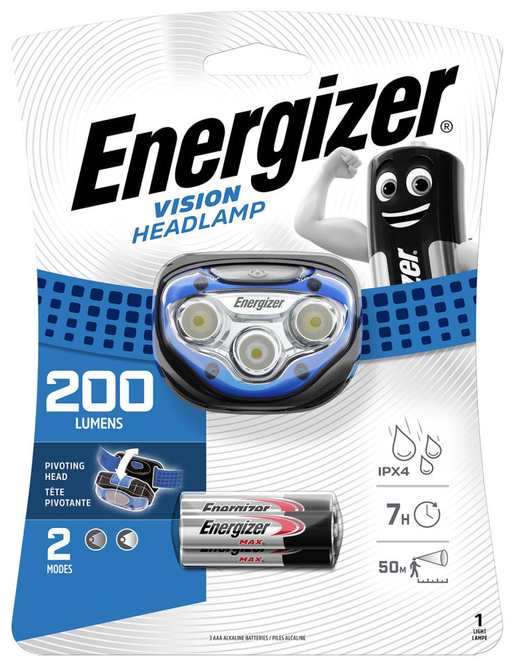 Фонарь Energizer налобный 200 lumens + 3AA