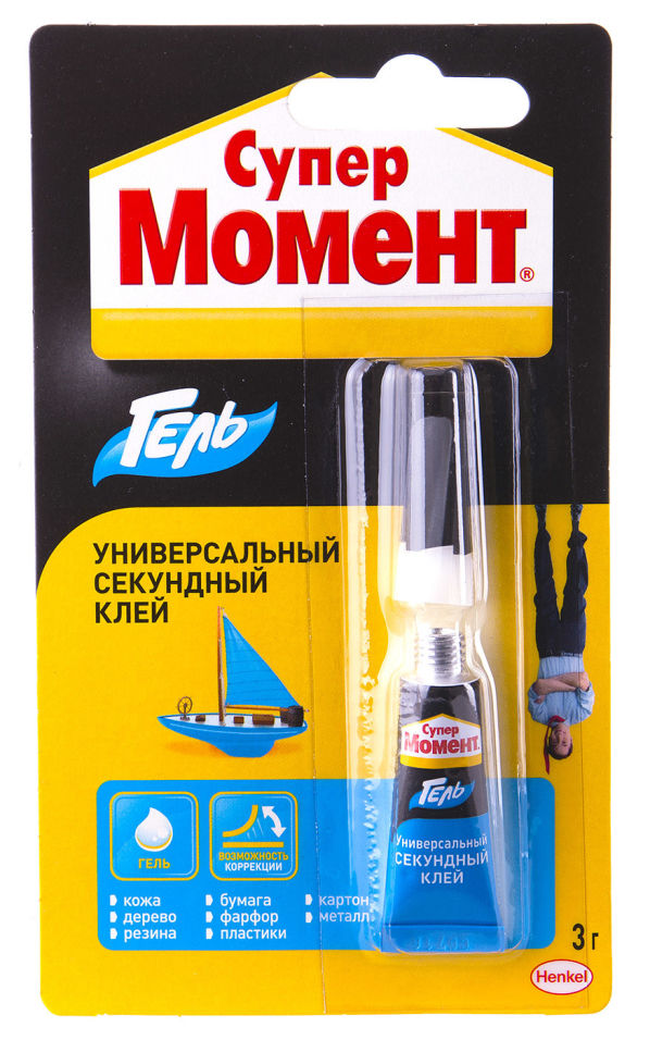 Клей Супер Момент Гель универсальный секундный 3г