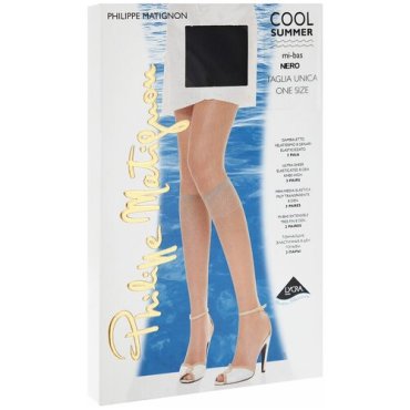 Капроновые гольфы Philippe Matignon Cool summer 8 den mi-bas, 2 пары, размер 0 (one size), nero