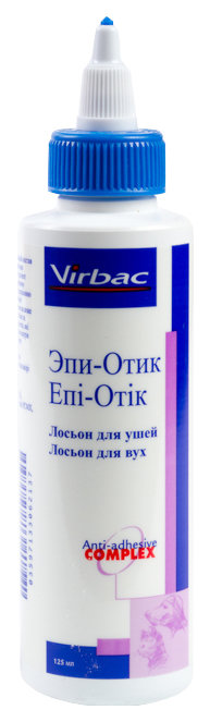 Лосьон для очищения ушей кошек и собак Virbac Эпи-отик, 125 мл