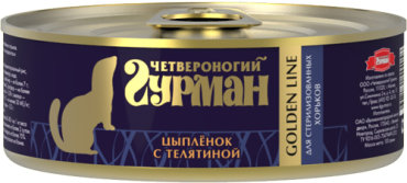 Влажный корм для хорьков Четвероногий Гурман Golden line Цыпленок с телятиной 0,1 кг