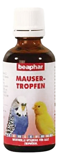 Витаминный комплекс для птиц Beaphar Mauser-Tropfen,в период линьки 50 мл