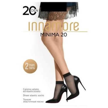 Капроновые носки Innamore Minima 20 den, 2 пары, размер UNI, nero