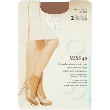 Капроновые носки Sisi Miss 40 Den New, 2 пары, размер 0 ( one size), miele