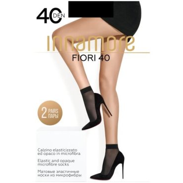 Капроновые носки Innamore Fiori 40, 2 пары, размер UNI, nero