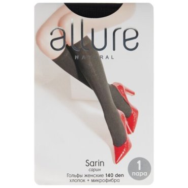 Капроновые гольфы ALLURE Sarin 140 den, размер универсальный, nero