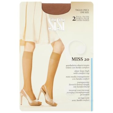 Капроновые гольфы Sisi Miss 20 den New, 2 пары, размер 0 ( one size), miele