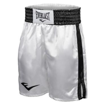 Шорты боксерские атласные Everlast, Бело-черные Everlast
