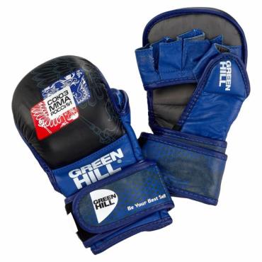 Перчатки MMA Green Hill, одобренные Союзом ММА России, черно-синие Green Hill