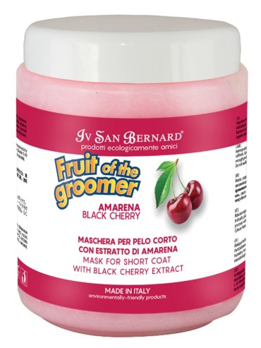 Маска Iv San Bernard "Fruit of the Grommer" Black Cherry восстанавливающая для короткой шерсти с протеинами шелка, 1л