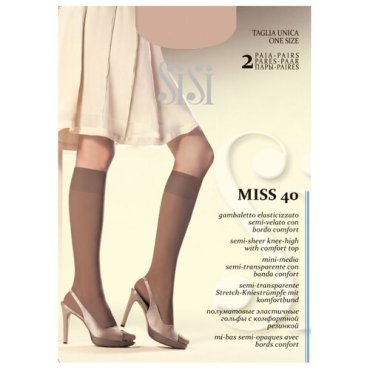 Капроновые гольфы Sisi Miss 40 den New, 2 пары, размер 0 ( one size), miele