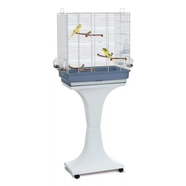 Клетка для птиц Imac Camilla, на колесах и подставке, 50x30x57/129 см, белая с серым