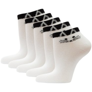 Носки женские короткие HOSIERY 71151 р 23-25 (36-39 размер обуви) кот белый 5 пар