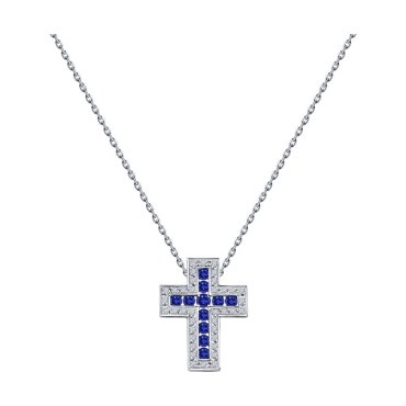 Колье SOKOLOV Diamonds из белого золота с бриллиантами и сапфирами