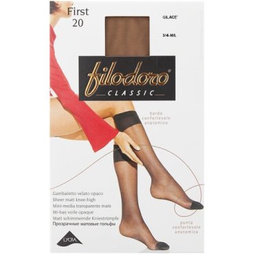 Капроновые гольфы Filodoro Classic First 20 Den, размер 3/4 M/L, glace