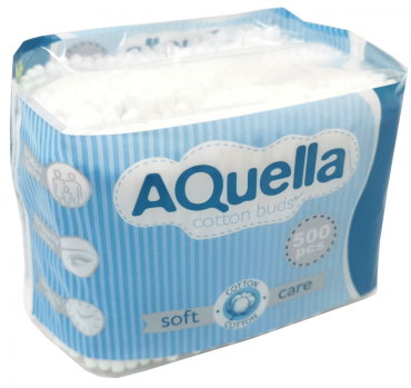 Ватные палочки AQUELLA 500 шт