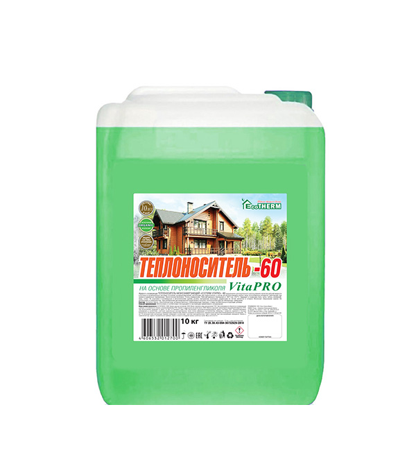 Теплоноситель Eco Therm VITA PRO -60 °С 10 кг на основе пропиленгликоля