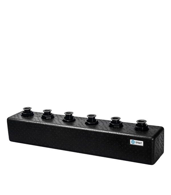 Коллектор стальной Stout (SDG-0017-004035) распределительный с 3(5) отопительными контурами в теплоизоляции
