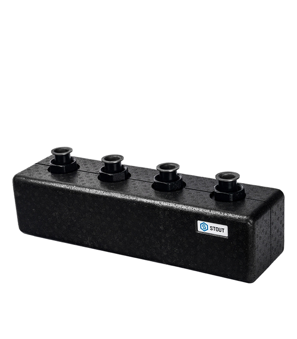 Коллектор стальной Stout (SDG-0017-004023) распределительный с 2(3) отопительными контурами в теплоизоляции
