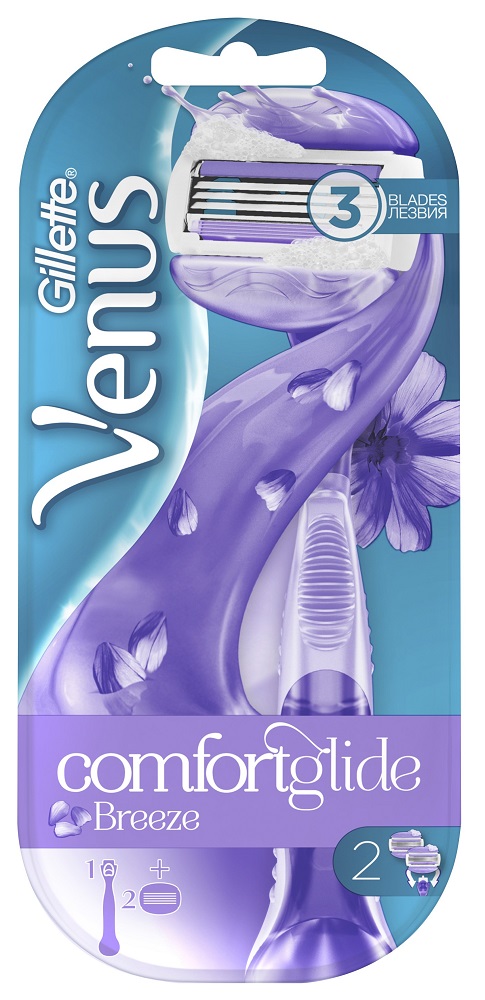 Бритва женская Gillette Venus Breeze + сменная кассета, 2шт.