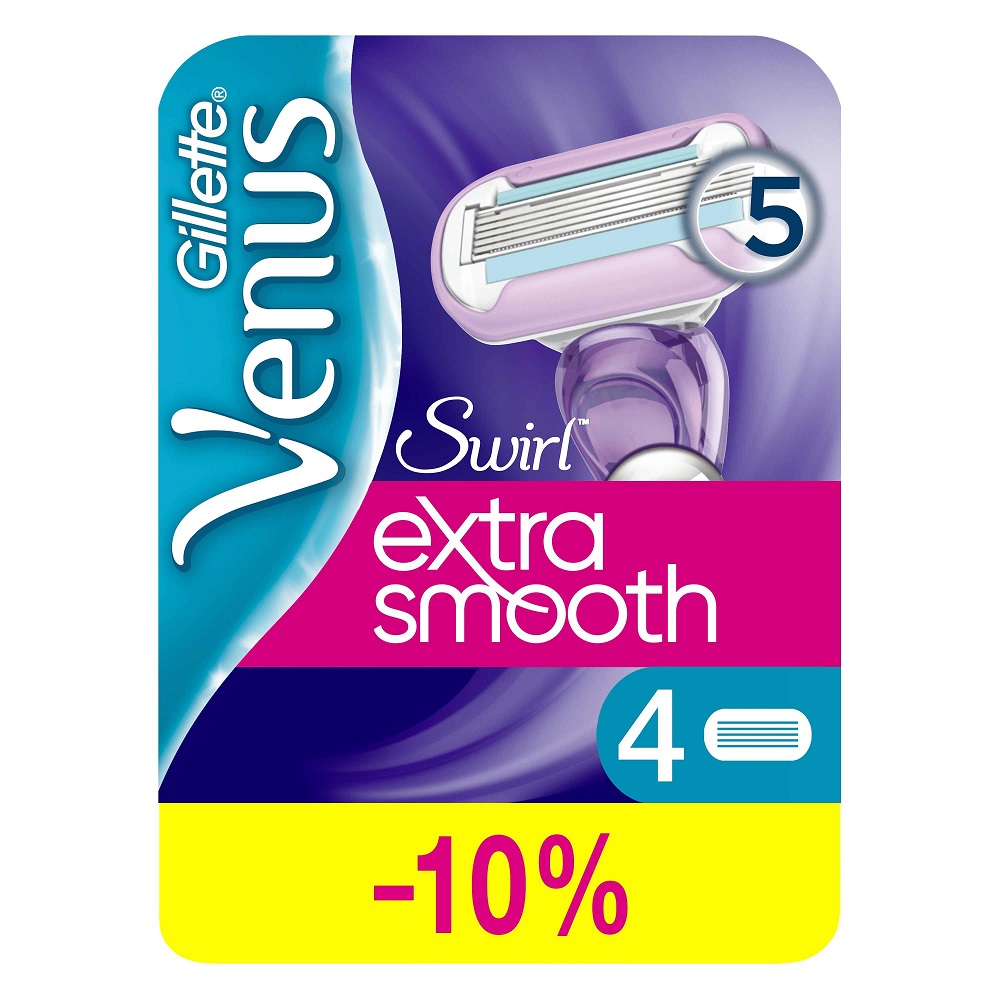 Сменные кассеты Venus Extra Smooth Swirl, 4шт.