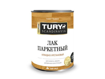 лак паркетный TURY глянц. 0,9л, арт.лак TURY гл /0.9