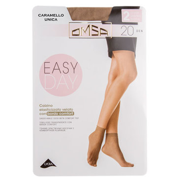 Носки женские OMSA CALZINO EASY DAY 20 den Caramello 2 пары в коробочке