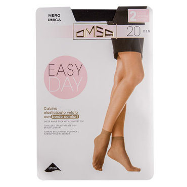 Носки женские OMSA CALZINO EASY DAY 20 den Nero 2 пары в коробочке
