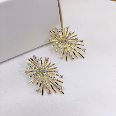 14K позолоченные серьги с цирконом