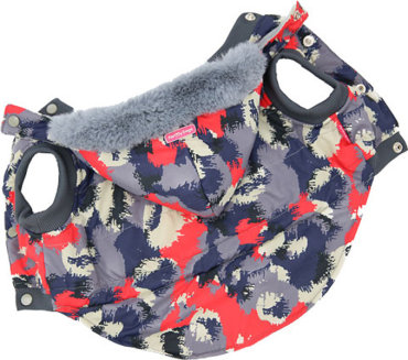 Куртка для собак FOR MY DOGS, унисекс, серо-красная, FW494-2017 B1