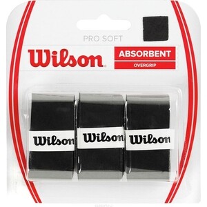 Овергрип Wilson Pro Soft Overgrip, арт. WRZ4040BK, 0,5 мм, размер 2,5см*120см,3 шт, черный