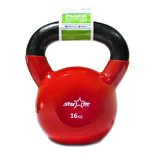 Гиря Starfit DB-401 винил. 16кг красный (УТ-00007107)