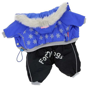 Комбинезон для собак FOR MY DOGS Снежинки, мужской, синий, FW300-2015 AM 10