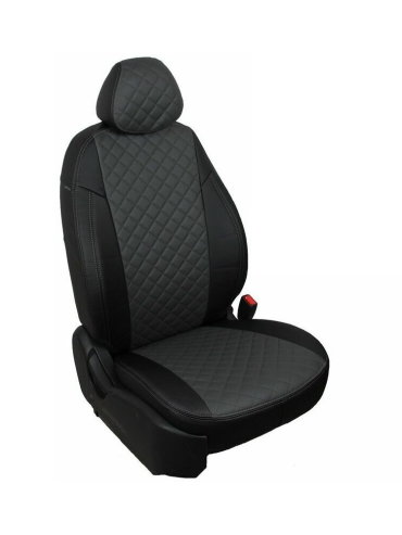 Чехлы на Hyundai Ix35 1 2010-2015 экокожа черный, серый Автопилот kha-ikh-ikh35-chets-r