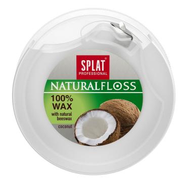 Splat Объемная зубная нить Natural Wax с ароматом кокоса, 40 м (Splat, Зубная нить)